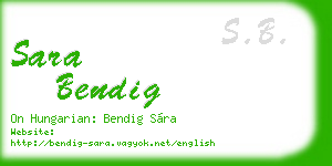 sara bendig business card