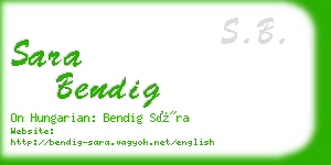 sara bendig business card